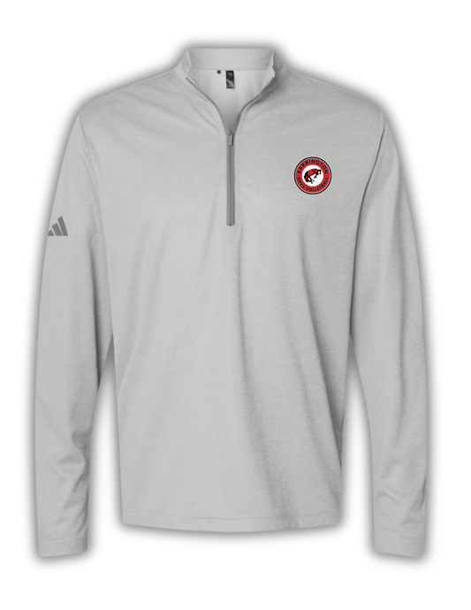 Adidas Space Dyed Quarter-Zip Pullover (Grey One Heather) BVB